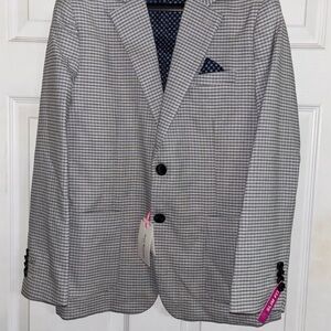 Isaac Mizrahi Kids Gray and Black Patterned Blazer